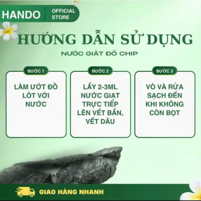 Combo 2 chai Nước giặt quần áo lót đồ lót chuyên dụng Golden King Hando 500ml