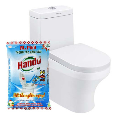 Combo 4 gói Bột thông tắc bồn cầu bể phốt Hando 300Gr