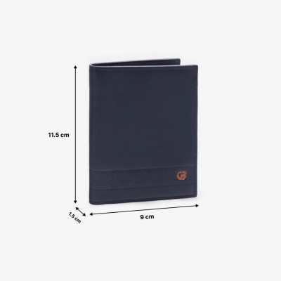 Ví Nam Bỏ Túi Da Thật GENCE C17 Chất Liệu Da Bò Cao Cấp Màu Xanh Navy Dáng Dọc