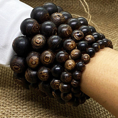 Vòng Tay Trầm Hương Hạt Tròn Đơn Sánh Chìm Tự Nhiên (Nữ)