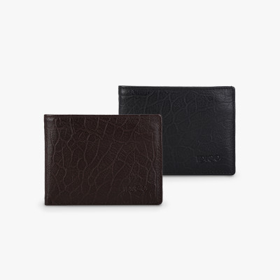 Ví nam da thật cầm tay chữ nhật hoạ tiết vân nổi IDIGO MW1-303-00