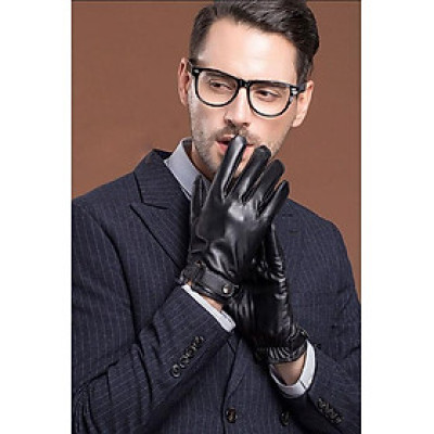 Găng tay nam da cừu BHY8791 Bao tay da thật nam. Lót lông giữ ấm, cán gió, chống ngấm nước. Hàng chính hãng