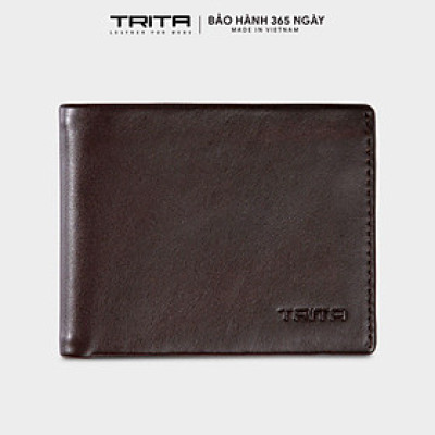 Ví nam da bò Trita ( Thời trang nam gấp 2 ngang - Ví da RVN04 )