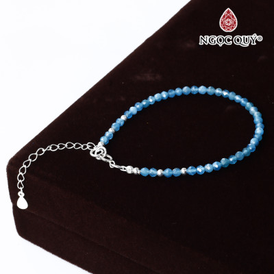 Vòng tay đá amazonite hạt mini khóa bạc mệnh thủy , mộc - Ngọc Quý Gemstones