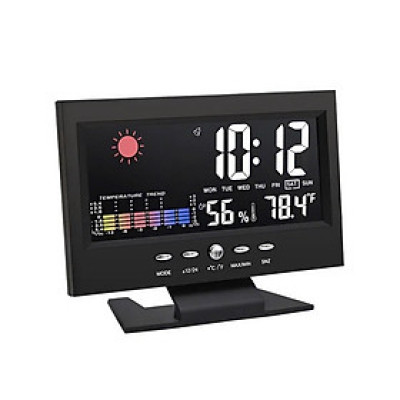 Đồng Hồ LED Để Bàn Báo Thức Cảm Biến Âm Thanh, Màn Hình LCD Có Báo Nhiệt Độ, ĐÈN TRANG TRÍ , ĐỒNG HỒ TREO TƯỜNG