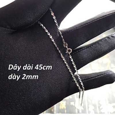 Dây chuyền nữ bạc Ý dài 45cm kiểu chặn hoa MS65g