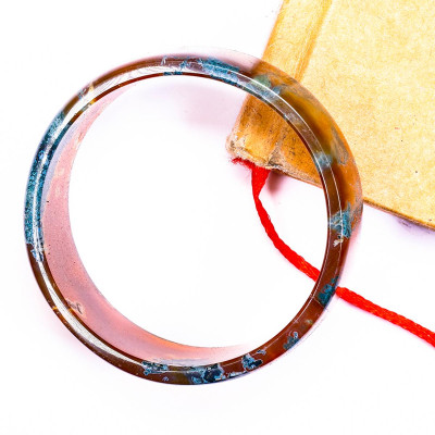 Vòng Tay Băng Ngọc Thủy Tảo Huyết Bản Vuông ni 50mm mệnh hỏa , thổ - Ngọc Quý Gemstones
