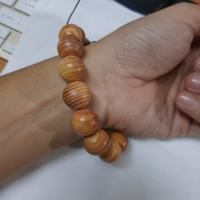 Vòng tay hạt gỗ may mắn size hạt 14 ly cá tính, bình an, thịnh vượng