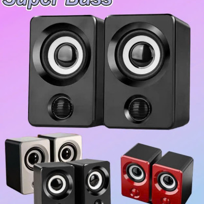 Loa vi tính để bàn SUPER BASS cực đã dòng loa cao cấp cho laptop, pc, điện thoại MÀU ĐEN 106x66mm - Hàng Chính Hãng 