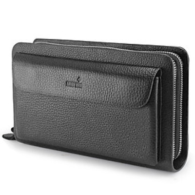 Ví Cầm Tay, Bóp Cầm Tay Smeraldo SM213 Da Bò Màu Đen, Nâu, Đỏ, Xanh Navy