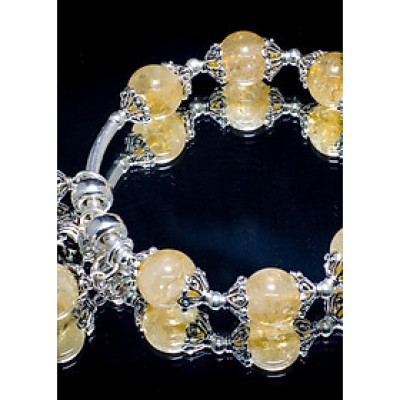 Vòng phong thủy Thạch anh vàng (Citrine) tự nhiên AAAA  #VT025