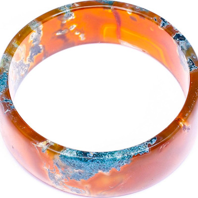 Vòng Tay Băng Ngọc Thủy Tảo Huyết Bản Vuông ni 50mm mệnh hỏa , thổ - Ngọc Quý Gemstones