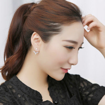 Bông tai nữ lá phong đính đá nữ tính