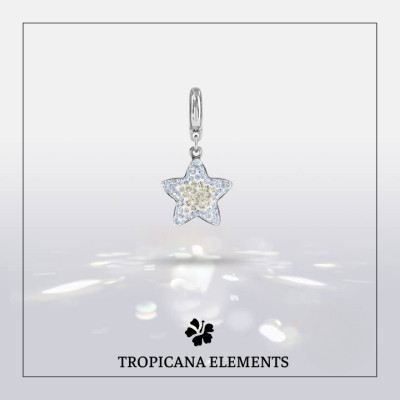 Vòng Tay Tropicana Phối Charm Swarovski Pha Lê Ngôi Sao May Mắn Ngọc Trai Trắng