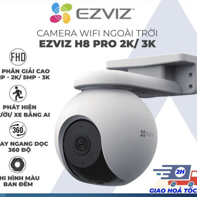 Camera Wifi EZVIZ H8 Pro 2K 3K Siêu Nét, Màu Ban Đêm - Hàng chính hãng