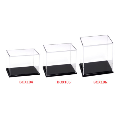 Hộp mica Enter BOX104 10x20x10cm mica dày 2mm, đế đen 5mmx2 chữ nhật nằm, Hộp trưng bày mô hình, Hộp mica trong chống bụi