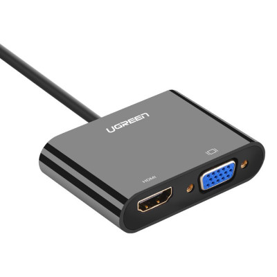 Bộ chuyển đổi micro HDMI sang HDMI và VGA dài 10CM UGREEN MM115 - Hàng chính hãng