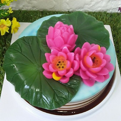 Bộ 2 khuôn silicon làm bánh, rau câu hoa sen và lá sen – Mã số 1017