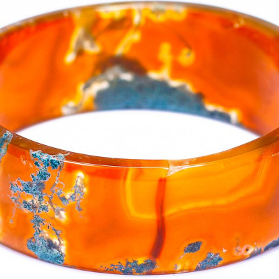 Vòng Tay Băng Ngọc Thủy Tảo Huyết Bản Vuông ni 50mm mệnh hỏa , thổ - Ngọc Quý Gemstones