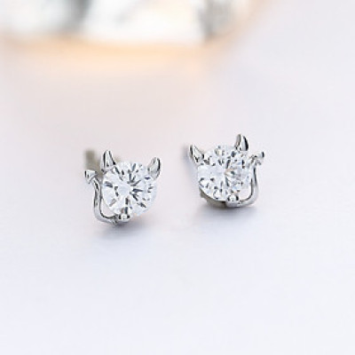 Bông tai S925 một hạt đá trắng nhỏ xinh