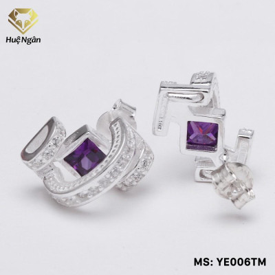 Bông tai bạc Ý 925 Huệ Ngân - Cầu vồng đẹp YE006
