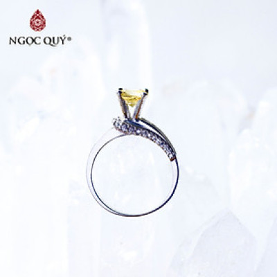 Nhẫn bạc nữ đá Citrine mệnh thổ, kim - Ngọc Quý Gemstones