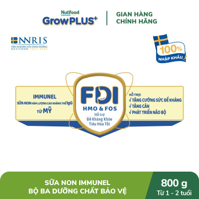 Sữa bột Nutifood GrowPLUS+ Sữa Non Immunel trên 1 tuổi Lon 800g