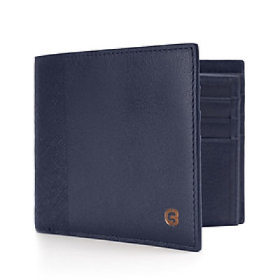 Ví nam Gence dáng ngang da bò Swift màu xanh C18