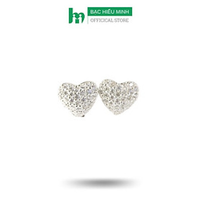 Bông Tai Khuyên Tai Bạc 925 Trái Tim Đính Đá BẠC HIỂU MINH HT359