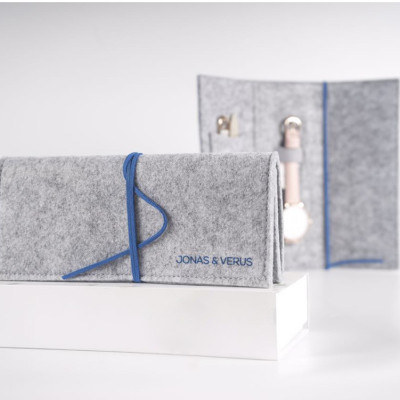 Đồng hồ đeo tay Nữ hiệu JONAS & VERUS X01856-Q3.PPWDWR, Máy Pin (Quartz), Kính sapphire chống trầy xước, Dây Da Italy