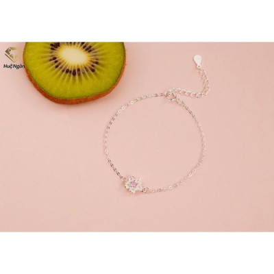 Combo dây chuyền, nhẫn và bông tai bạc Ý 925 Huệ Ngân - Hoa anh đào