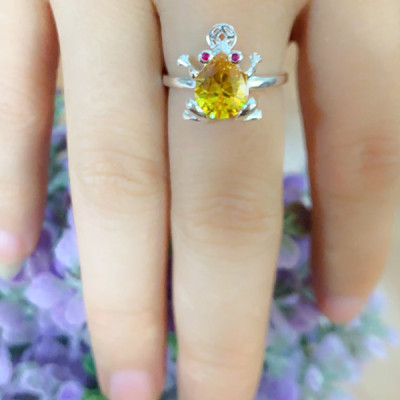 Nhẫn bạc nữ trang sức bạc Ý S925 Bạc Xinh Huệ Ngân - Cóc Thần Tài RR1250