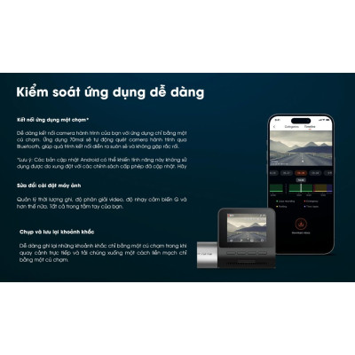 Camera hành trình 70mai A510 cảnh báo an toàn ADAS, 4G, GPS, độ phân giải 3K HDR sắc nét - Hàng chính hãng
