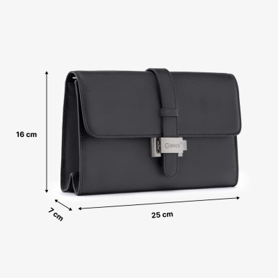 Clutch Nam Hàng Hiệu Ví Da Cầm Tay GENCE HT10 Da Bò Cao Cấp Màu Đen