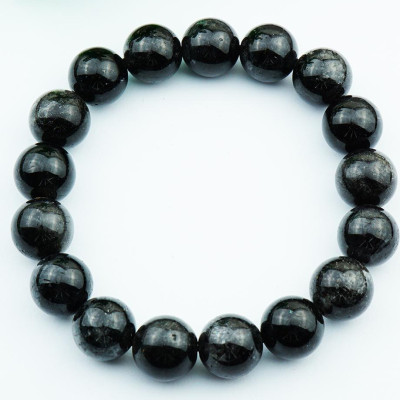 Vòng tay thạch anh tóc đen Rutilated Quartz tự nhiên 13 li 17 hạt