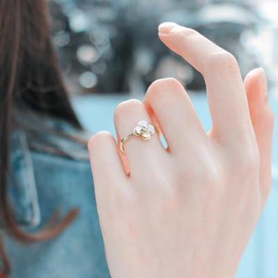 Nhẫn titan nữ thời trang cao cấp hoa trà free size thép không gỉ titanium trangsucpt 3 màu NNUT34