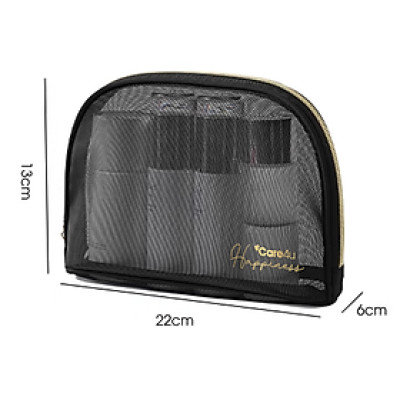 [Tặng Mặt nạ Dermal] Túi đựng mỹ phẩm cao cấp tiện lợi Care4u 22x6x13 cm