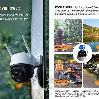 Camera Wifi imou dùng sim 4G - S21FTP IMOU Cruiser 4G - Hàng chính hãng
