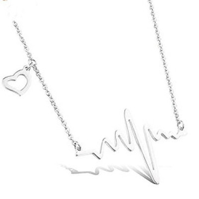 Dây chuyền nữ titan nhịp tim cách điệu trái tim rổng thép không gỉ trangsucpt có 3 màu sắc DCNUT12