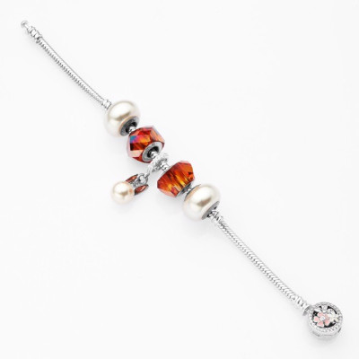 Lắc Tay Tropicana Phối Charm Swarovski Pha Lê Thỏ Ngọc Tinh Khôi