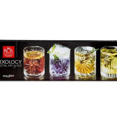 Bộ 4 Ly Thuỷ Tinh Pha Lê Ý RCR - Mixology Set DOF Tumbler
