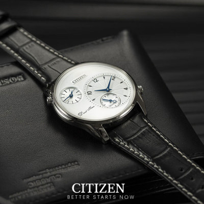 Đồng Hồ Nam Citizen Dây Da AO3030-24A - Mặt Trắng
