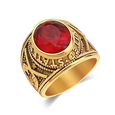 Nhẫn nam titan cao cấp thời trang đẹp inox thép không gỉ nhẫn mỹ mạ vàng trangsucpt đá đỏ PTNNA221