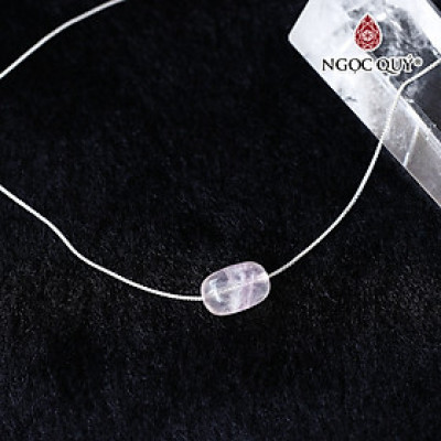 Mặt dây chuyền lu thống đá thạch anh hồng 12x8mm tặng dây bạc mệnh hỏa, thổ - Ngọc Quý Gemstones
