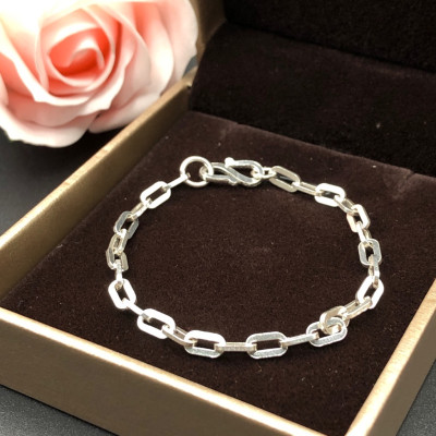 Lắc Tay Bé Yêu Bạc Ta Kiểu Móc Xích Đơn Giản Bạc Hiểu Minh LTE022A