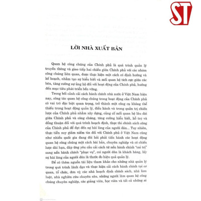 Sách - Quan Hệ Công Chúng Của Chính Phủ Trong Bối Cảnh Cải Cách Hành Chính Nhà Nước ở Việt Nam - NXB Chính Trị Quốc Gia