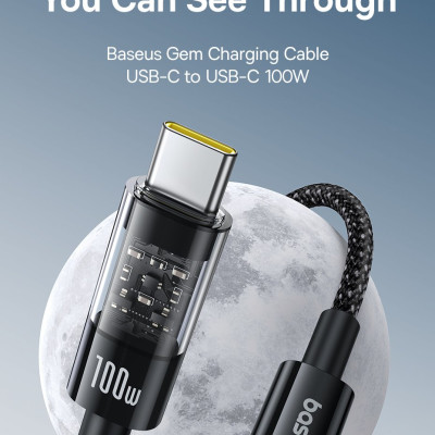 Cáp sạc nhanh Type C to Type C 100W Baseus Gem Fast-Charging Data Cable - Hàng chính hãng