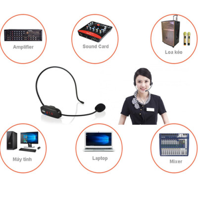 Micro không dây đeo tai Zansong V16 - Hỗ trợ thuyết trình, giảng dạy - Chống ồn, chống tạp âm, chống hú tốt - Khoảng cách kết nối lên đến 30m - Phù hợp cho mọi thiết bị: loa kéo, loa bluetooth, amply, mixer, sound card - Hàng nhập khẩu