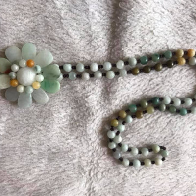 DÂY CHUYỀN BÔNG HOA ĐÁ CẨM THẠCH TỰ NHIÊN ĐẸP DÀI 30CM