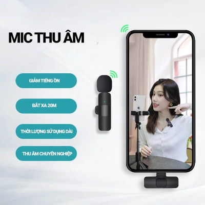 Micro Thu Âm không Dây Dành cho điện thoại Android Cổng Type C , máy tính bảng chất lượng cao Hỗ Trợ Quay Video Livestream - hàng nhập khẩu